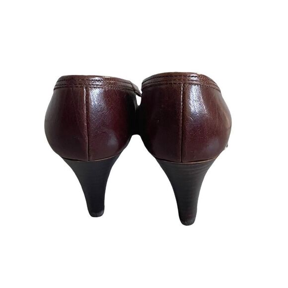 Bandolino Vintage Brown Leather Slip-On Pumps Shoes Heels Made In Italy 7 - Picture 3 of 12